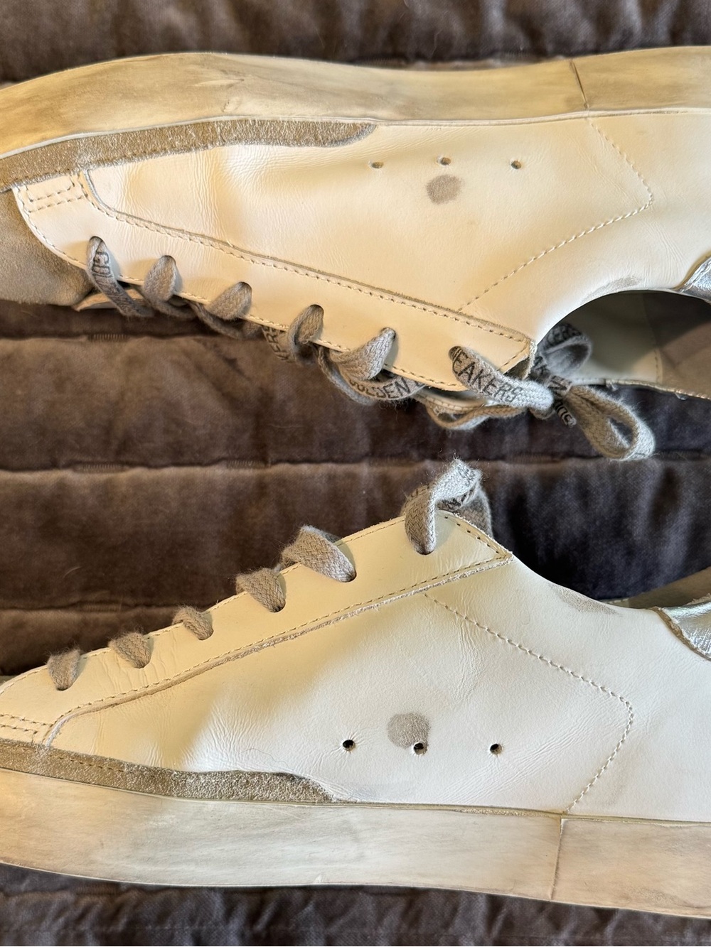 Golden Goose Superstar Sneakers with Black/White Pony Hair Zebra Star - Like New - Picture 2 of 7
